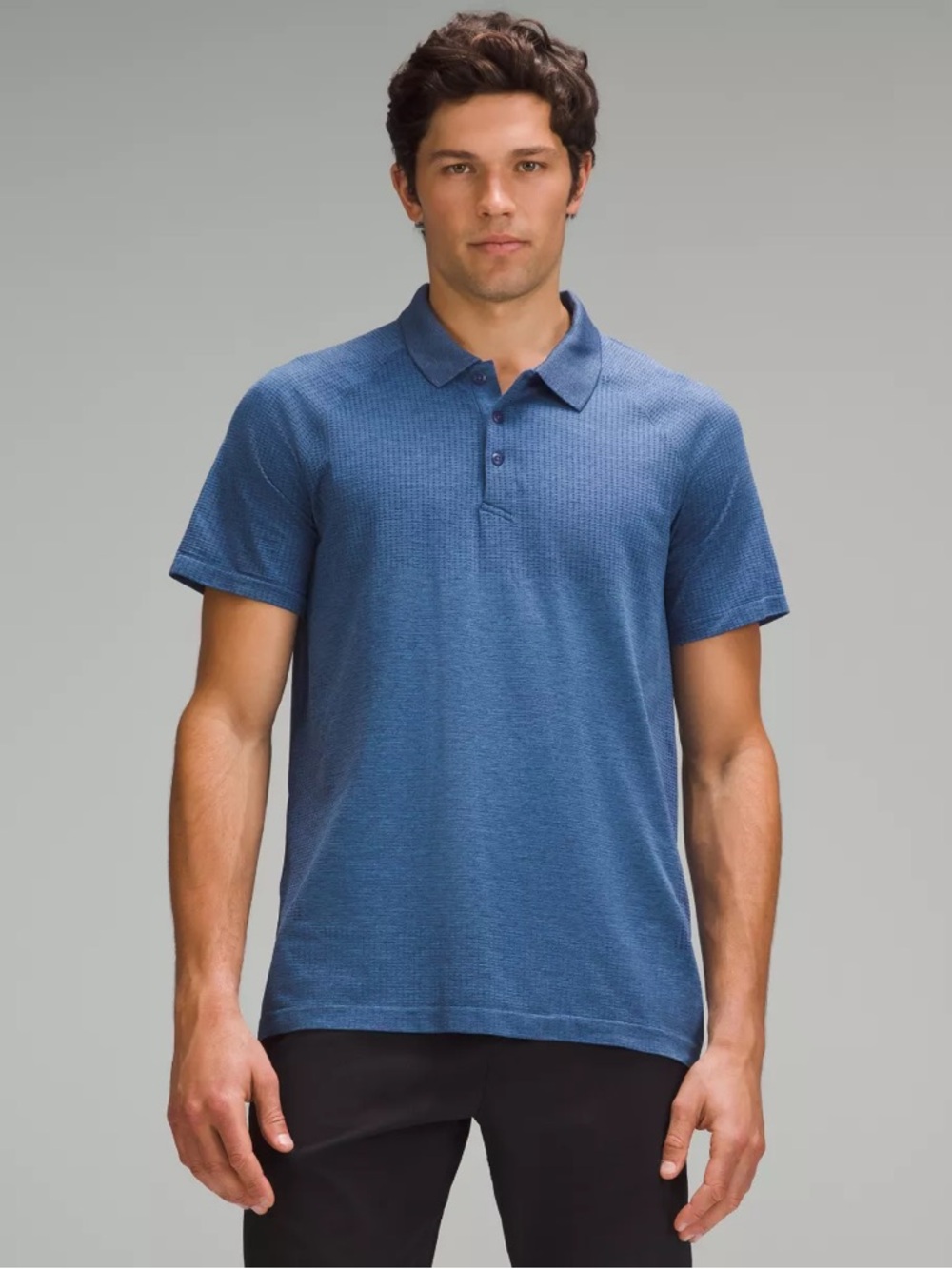 NWOT LULULEMON Mens Metal Vent Tech Polo Shirt Night Sea Blue L $98